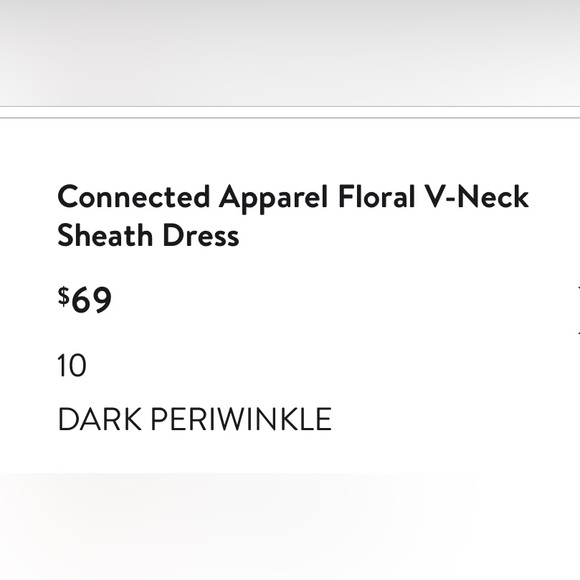 Connected Apparel Periwinkle Floral Comfy Sheath Work Dress - Picture 4 of 11